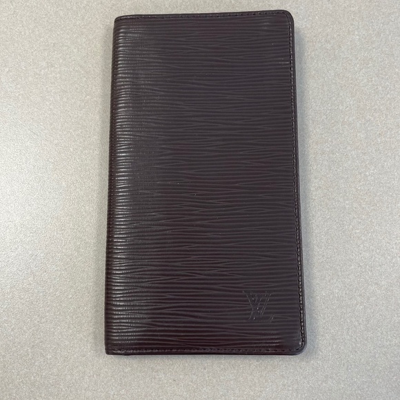Louis Vuitton Brown Epi Leather Porte Cartes Credit Wallet -Preloved - Like New! - Picture 1 of 15